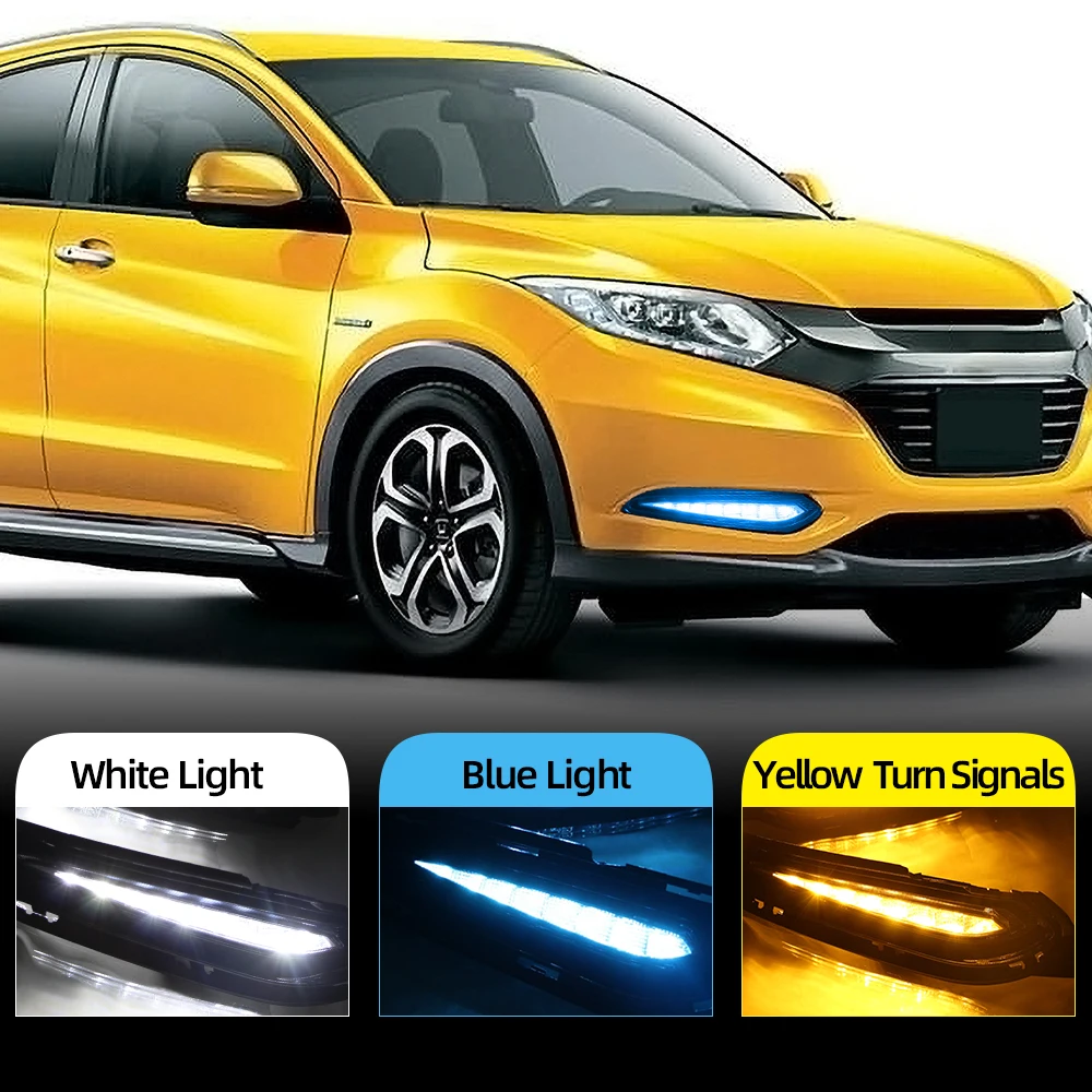 Автомобильные мигающие DRL 1 пара для Honda HR V HRV Vezel 2014 2015 2016 2017 2018 дневные ходовые