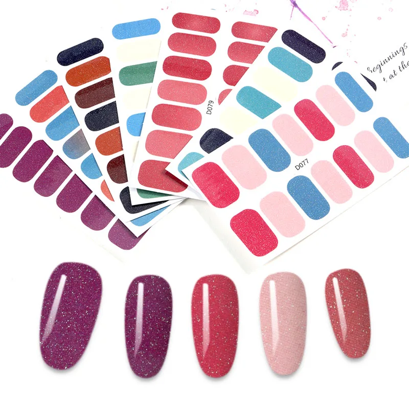 

Sticker For Nails Glitter Series Powder Sequins Full Beauty Nail Stickers Decals Plain Stickers Women Salon Nail Strips