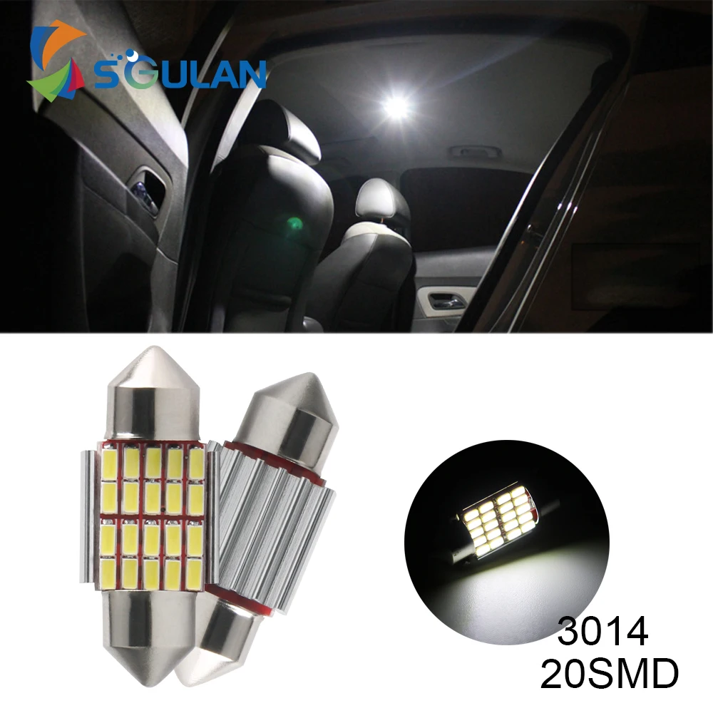 2x c5w 31 мм светодиодный светильник для автомобиля Canbus 3014 20SMD белый салона v w golf 4 mk4