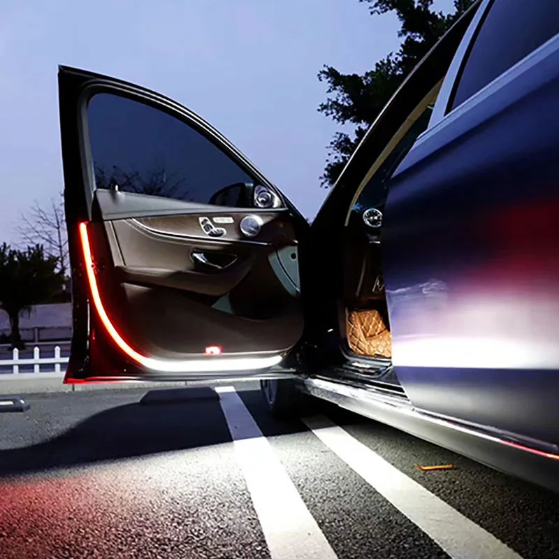 

2x LED Car Door Welcome Light Safety Warning Streamer Lamp Strip 120cm Waterproof Auto Decorative Ambient Lights