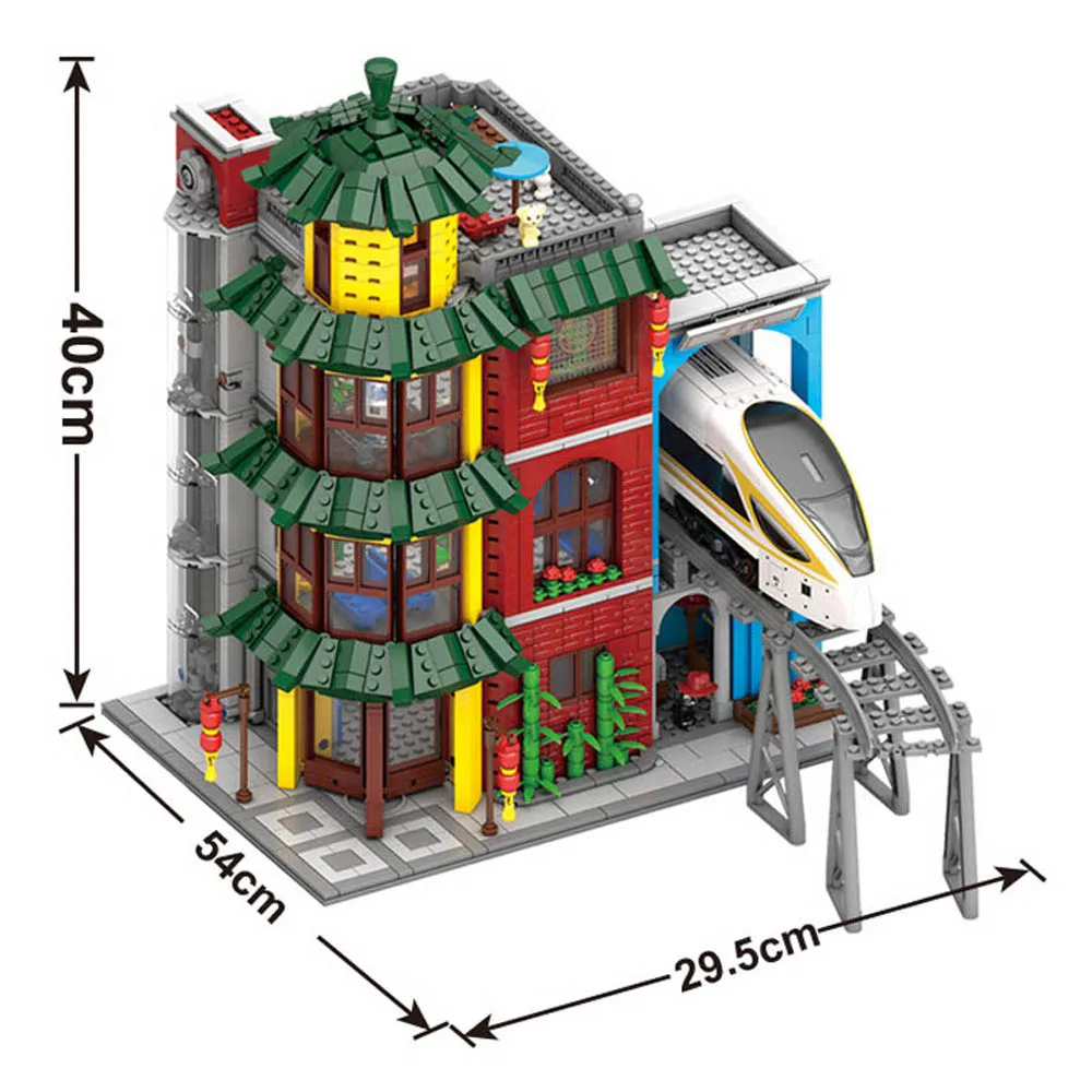 

Creator Expert Moc Bricks 2942PCS KY10008 Street View Edifice Guting Station Model Building Blocks Train Station Modular Bricks