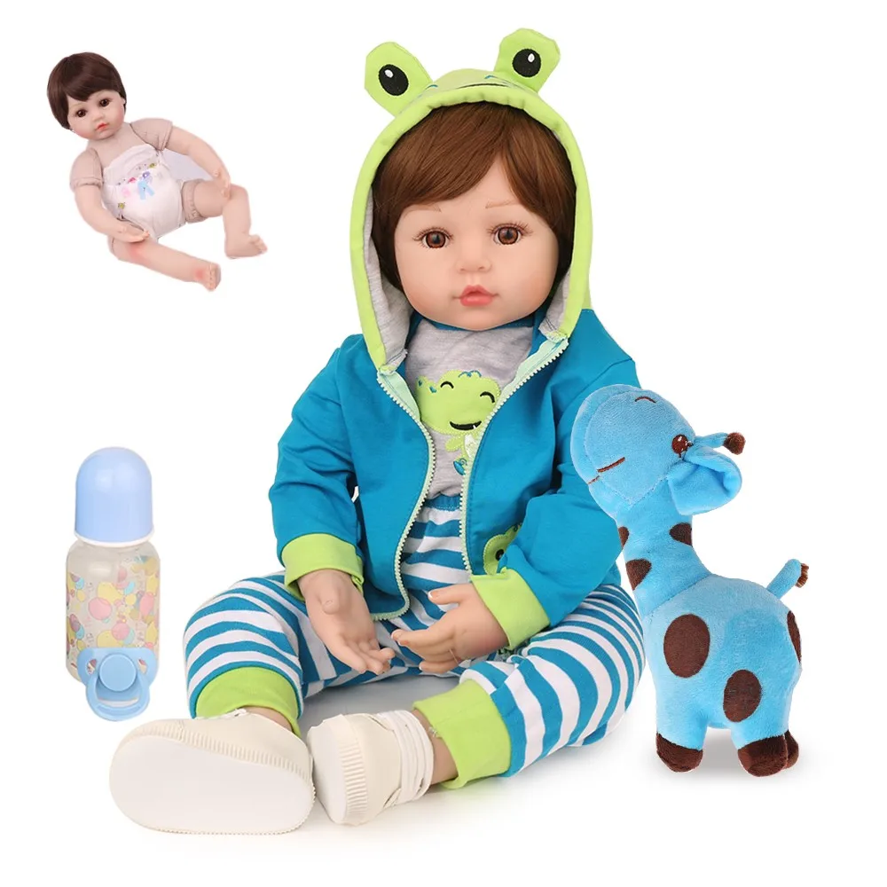 

Lifelike Reborn Baby Doll Menina 18'' Newborn cloth body bebe Infant Clothes Truly Kids Playmates Kids Playmate Christmas gift