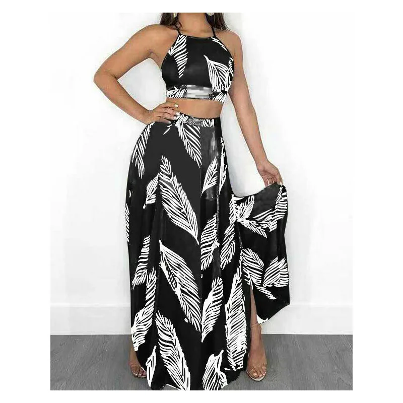 Женский комплект из 2 предметов короткий топ без рукавов с цветочным принтом и