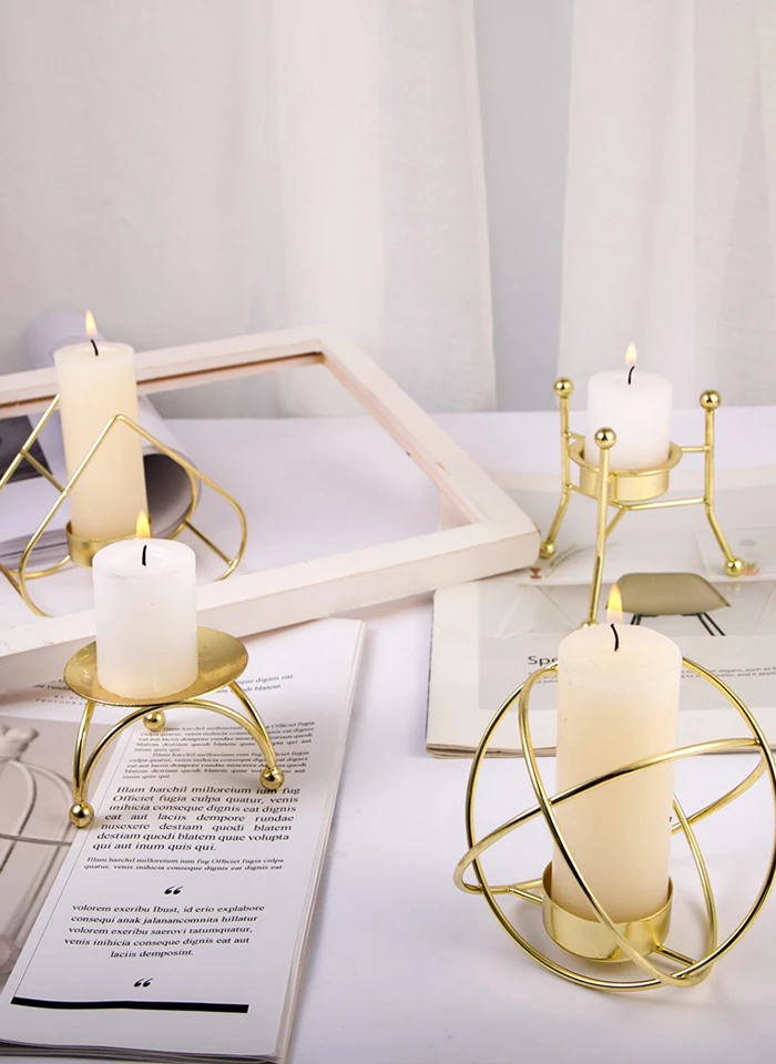 Ретро Классическая свечка трехногий держатель геометрический Подсвечник металл