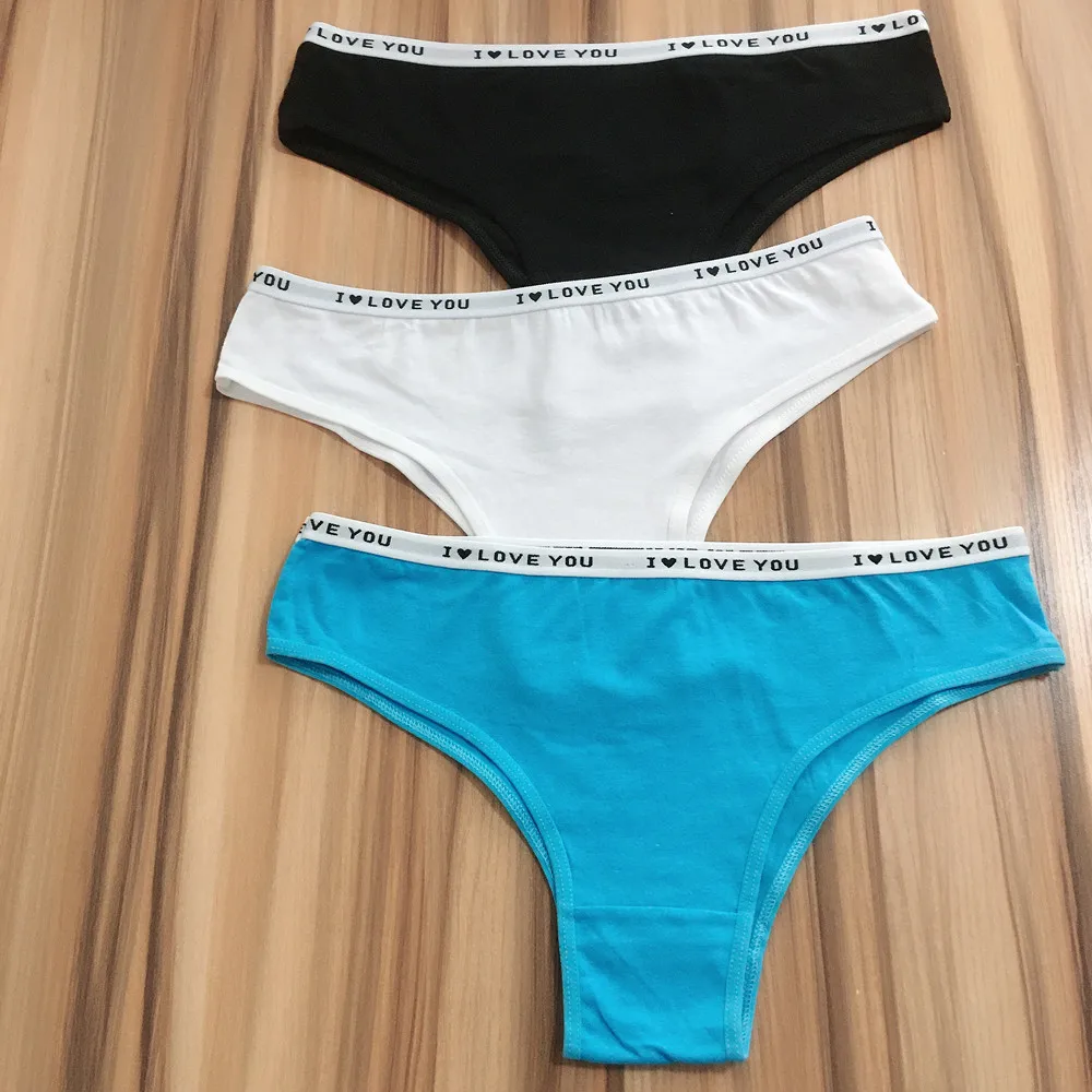 3 Pcs/lot Ladies Bikini Style Underwear Lingerie Femme Cotton Sexy Panties For Women Briefs Low Waist Underpants Female Pantys