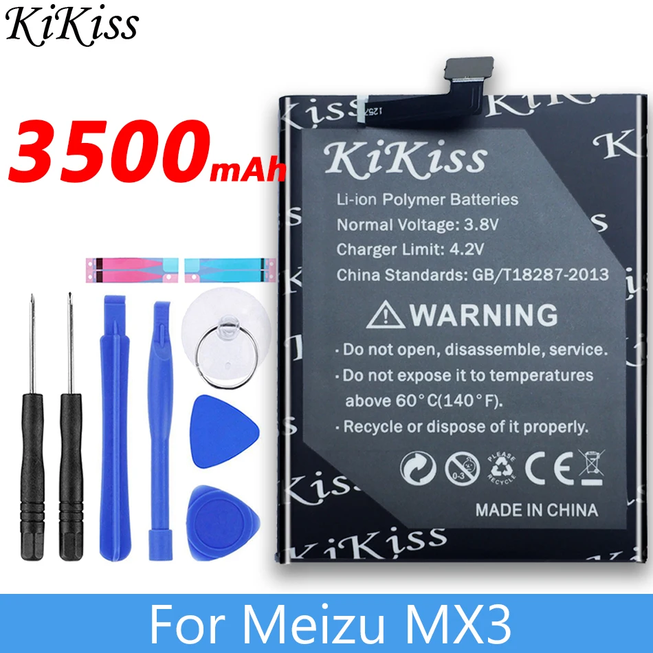 

KiKiss B030 Smart Phone Replacement Battery For Meizu Meizy MX3 M351 M353 M355 M356 MX 3 Rechargeable Batteries 3500mAh