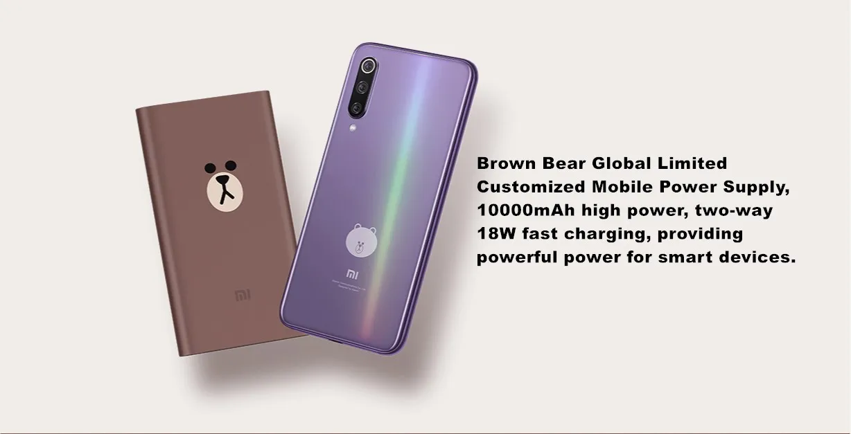 Xiaomi внешний аккумулятор коричневый медведь Ограниченная серия 10000 мАч 18 Вт Быстрая зарядка портативное зарядное устройство