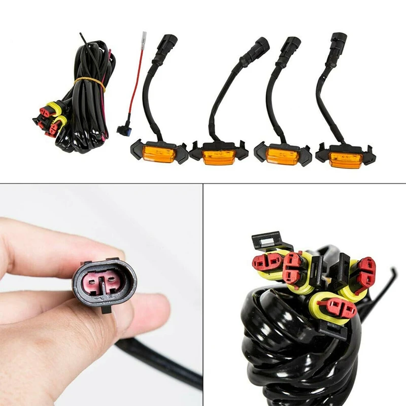 4 шт. передняя решетка для автомобиля желтые светодиодные фары Toyota Tacoma с грилем TRD