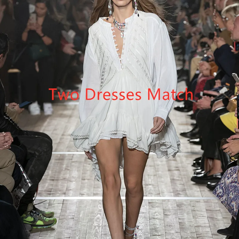 

Deep V Lace Stitching Women Mini Dress Sleeveless Sling Hollow Out Ruffles Asymmetrical Lady Robes Fashion Female Short Dressses