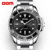 dom new water ghost series classic black dial luxury men automatic watches stainless steel waterproof mechanical watch m 1310
