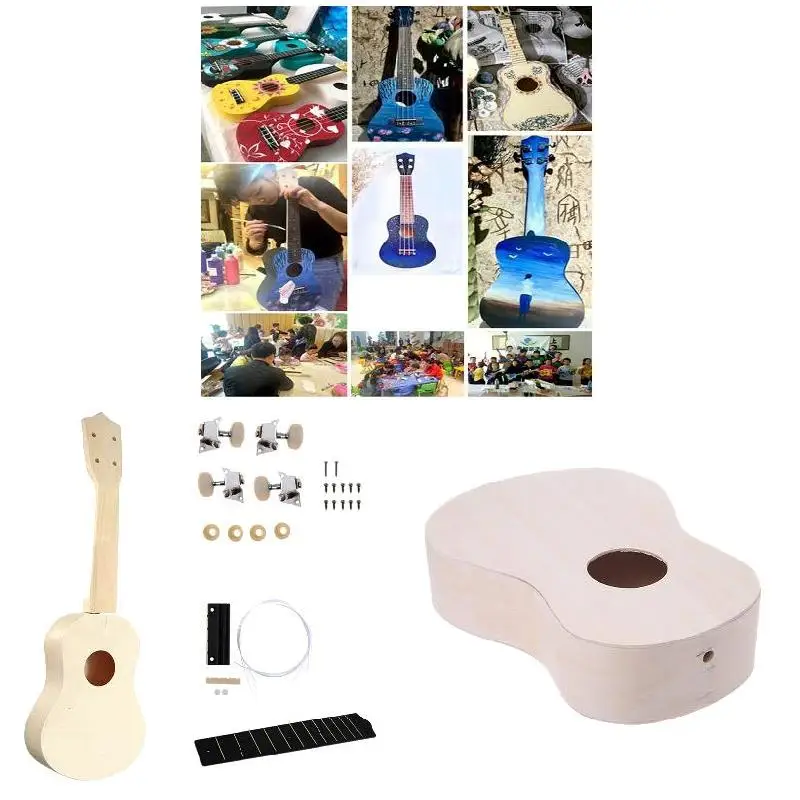 Простые забавные Гавайские гитары укулеле DIY Kit Гавайи ручной работы поддержка