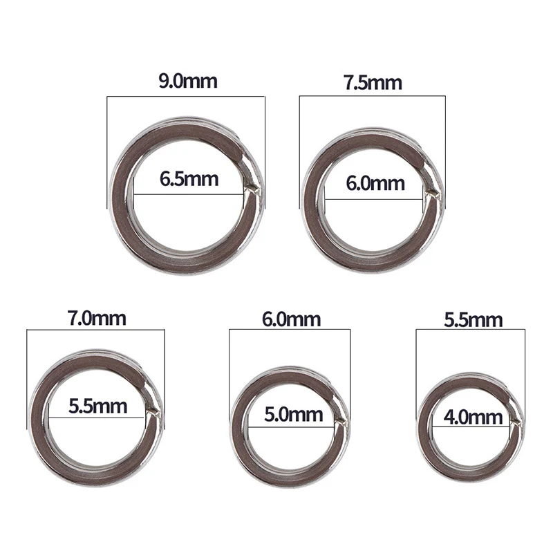 

200pcs/Set 5-9mm Fishing Split Rings Double-Loop Bait Lures Tackle SS Connector