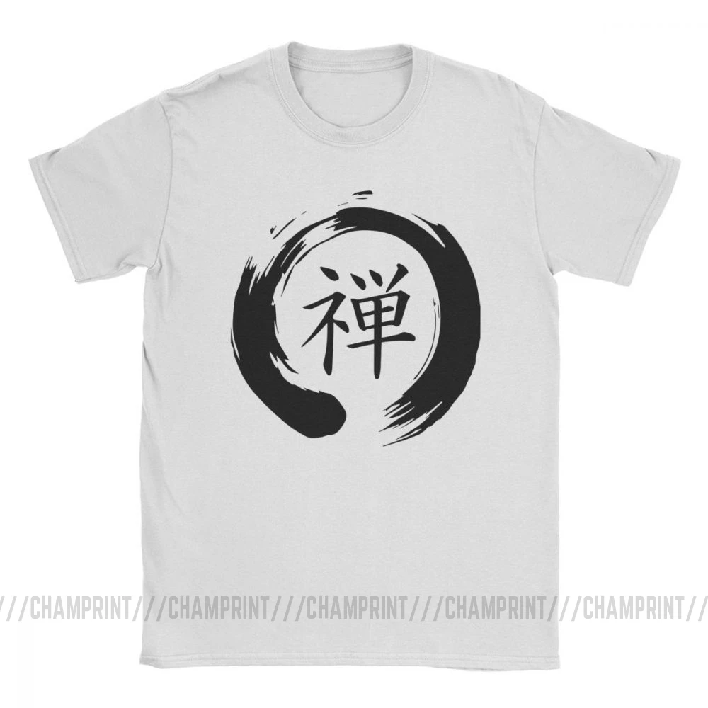 Мужские минималистичные футболки Zen Enso Dhyana с японской эстетикой на санскрите