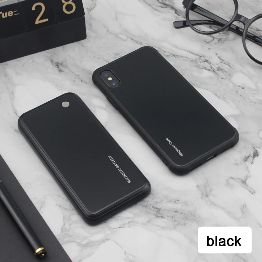 Для iPhone X Беспроводная Магнитная батарея чехол для зарядки для iPhone X ультратонкий портативный внешний аккумулятор чехол