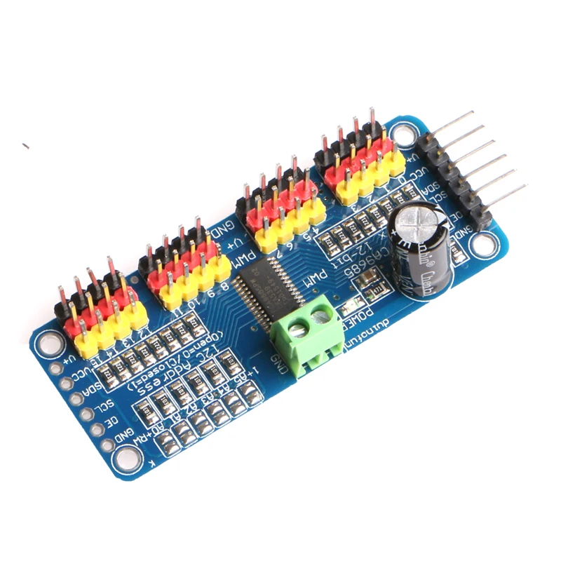 16 канальный 12 битный PWM серводвигатель PCA9685 модуль I2C робот|Драйвер двигателя| |
