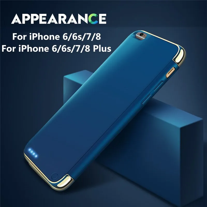 

Power Bank Cover For iPhone 6/6s/7/8 Extended Phone Battery Power Case For iPhone 6/6s/7/8 Plus Portable Battery Charger Case