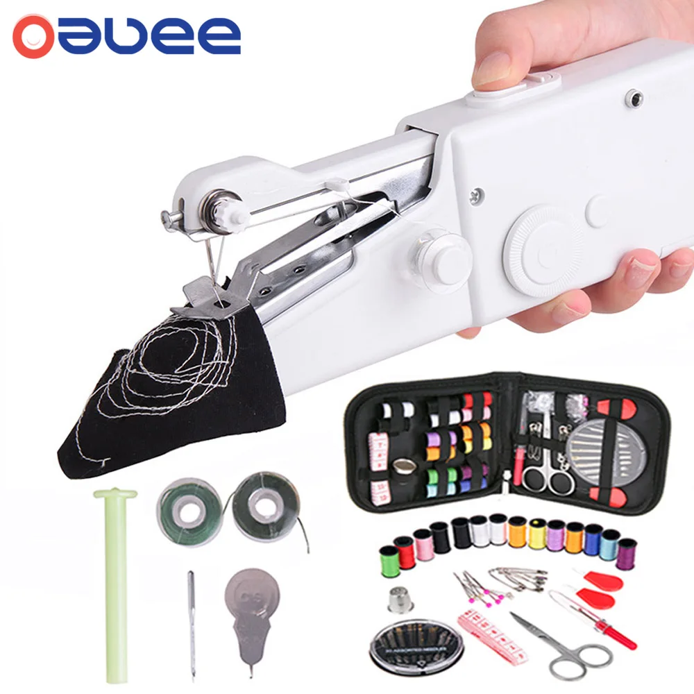 

Portable Household Mini Hand Sewing Machine Household Cordless Electric Stitch Needlework Set Quick Repairs DIY Clothes Stitchin