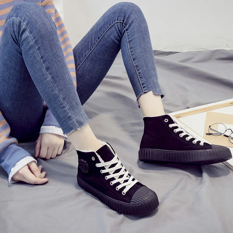 Новая обувь Женская Зимняя шерстяная с высоким берцем Модная теплая для отдыха