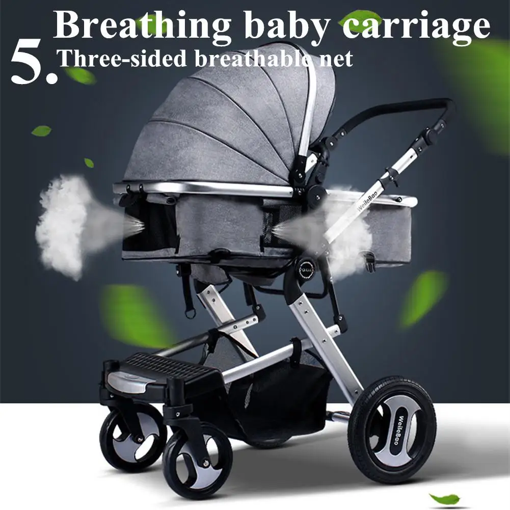Kidlove Baby 2 в 1 детская коляска складная анти-шок складываемая коляска Высокая land-scape модная коляска