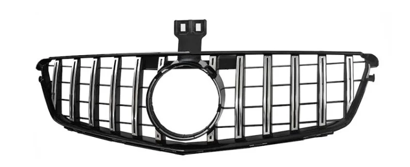 

GT GTR Grille Glossy Black & Chrome Grill for Mercedes Benz W204 2007-2014 C180 C200 C250 C300 Car Front Bumper Grille Mesh