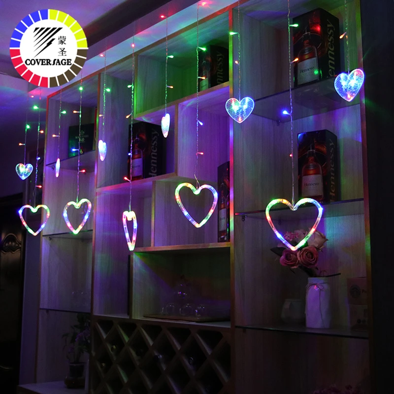 Рождественская сказочная гирлянда Coversage в форме сердца занавеска светодиодное