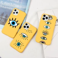 evil eye phone case yellow candy color for iphone 6 7 8 11 12 s mini pro x xs xr max plus