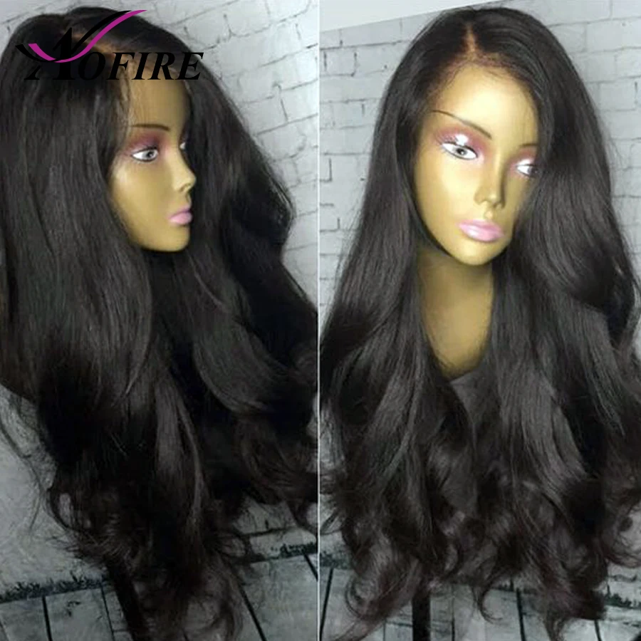 150% плотность волнистой формы шелковая Базовая полные парики шнурка человеческих