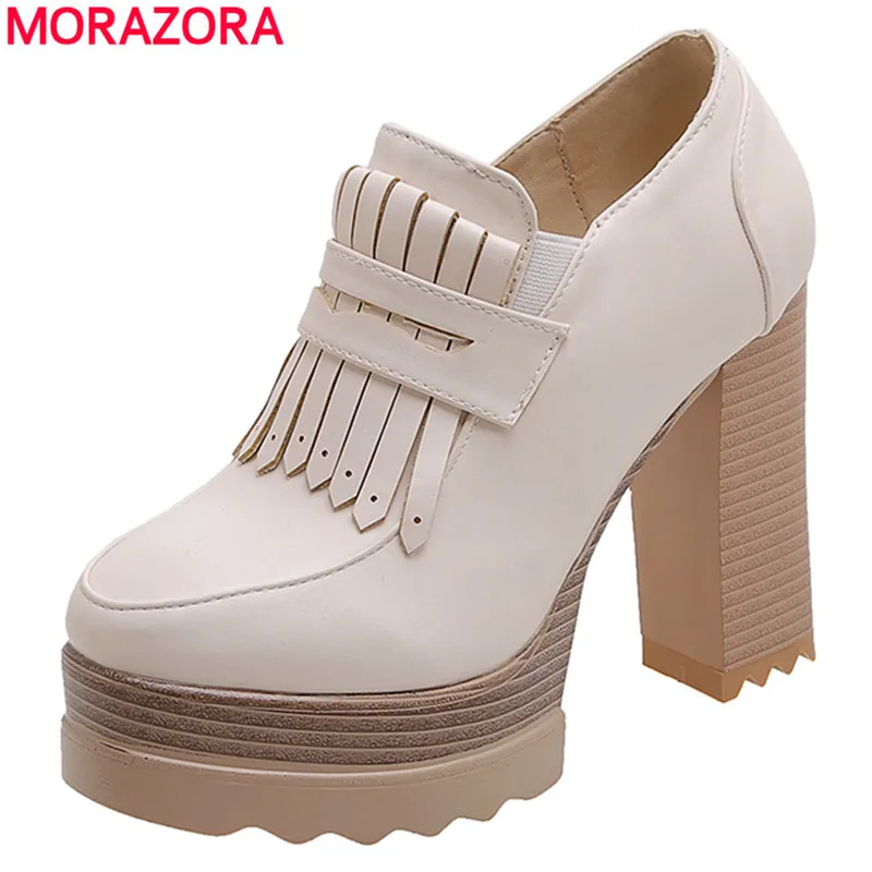 MORAZORA/2021 размера плюс: 34 42 новые модели женские туфли лодочки с круглым носком на
