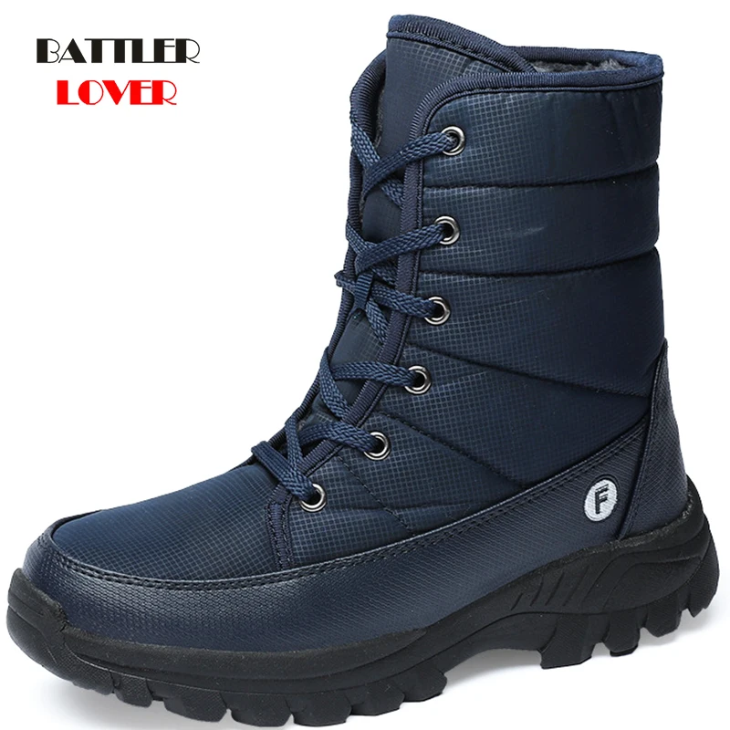 

New Outdoor Men Boots Winter Snow Botas for Male Thick Plush Waterproof Slip-Resistant Keep Warm Winter Footwear Plus Size 46