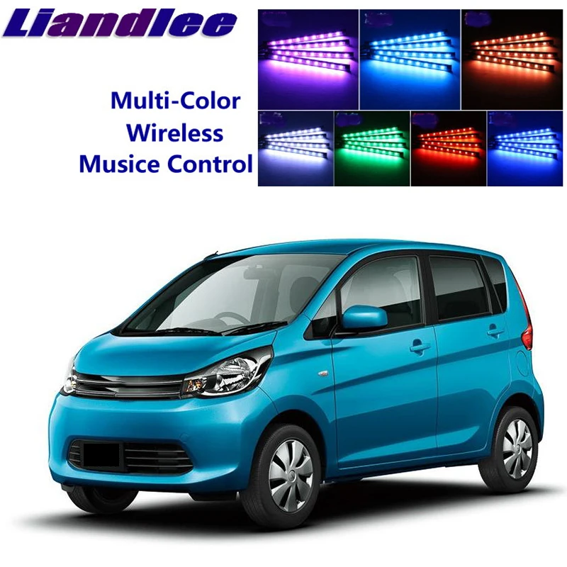 

LiandLee автомобиль светящийся внутренний пол декоративные сиденья акцент окружающий неоновый свет для Mitsubishi eK Sport