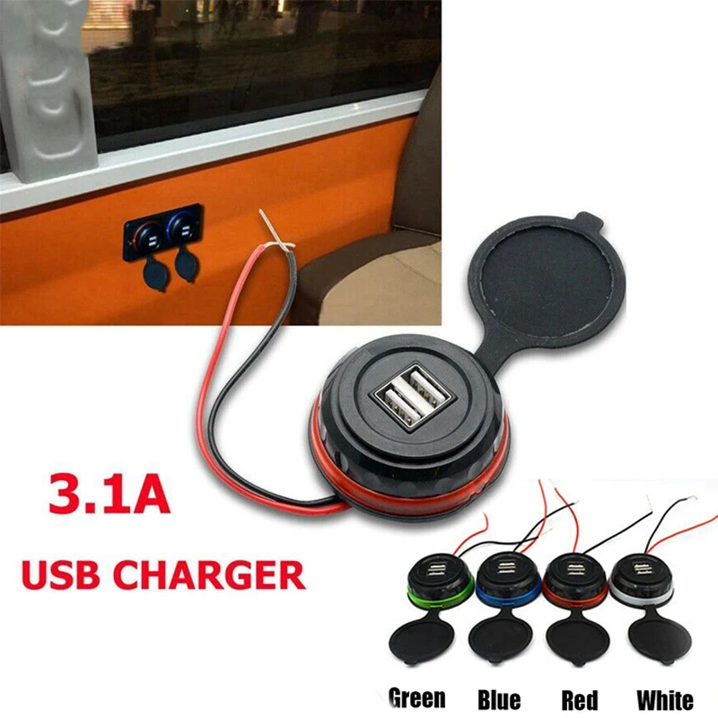Автомобильное зарядное устройство с двумя портами USB 3 1 А 2 порта гнездо питания