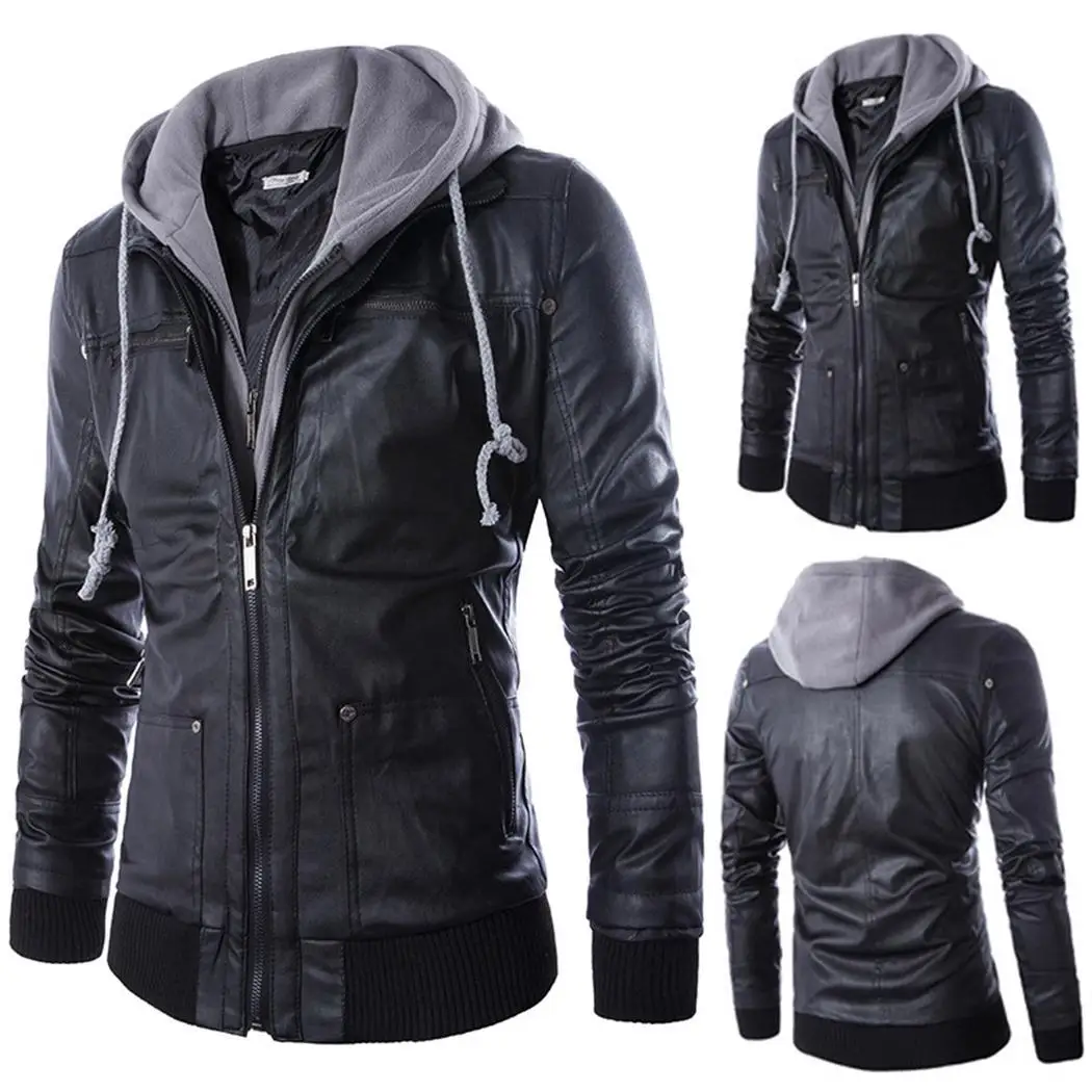 Мужская Повседневная тонкая куртка с капюшоном и длинным рукавом на молнии |