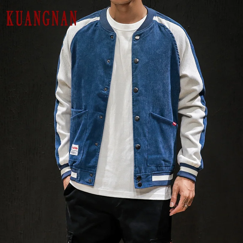 KUANGNAN бейсбольная куртка мужская бомбер Японская уличная Мужская пальто 2019 осень