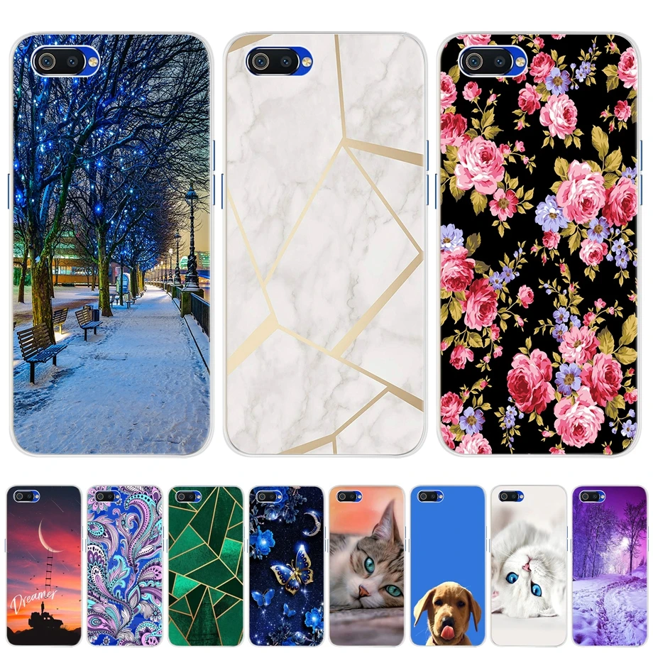 Чехол Realme C2 мягкая силиконовая Милая задняя крышка из ТПУ с мультяшным рисунком