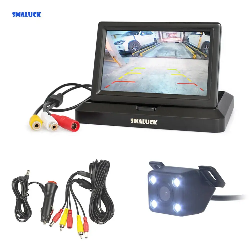 SMALUCK 5 дюймов Foldabel автомобильный монитор СВЕТОДИОДНЫЙ Ночное видение обратный