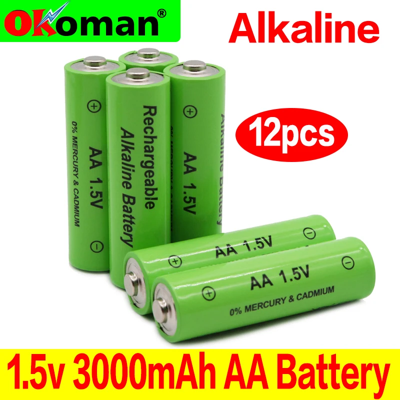 Lote новый тег 3000 MAH аккумуляторная батарея AA 1 5 V. Перезаряжаемая Новинка Alcalinas drummey