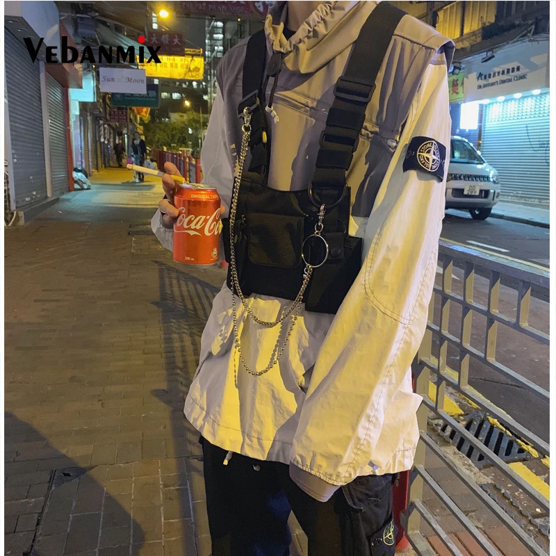Fashion Nylon Chest Rig Bag Black Vest Hip Hop Streetwear Tactical Harness Kanye West Chest Bag image 5