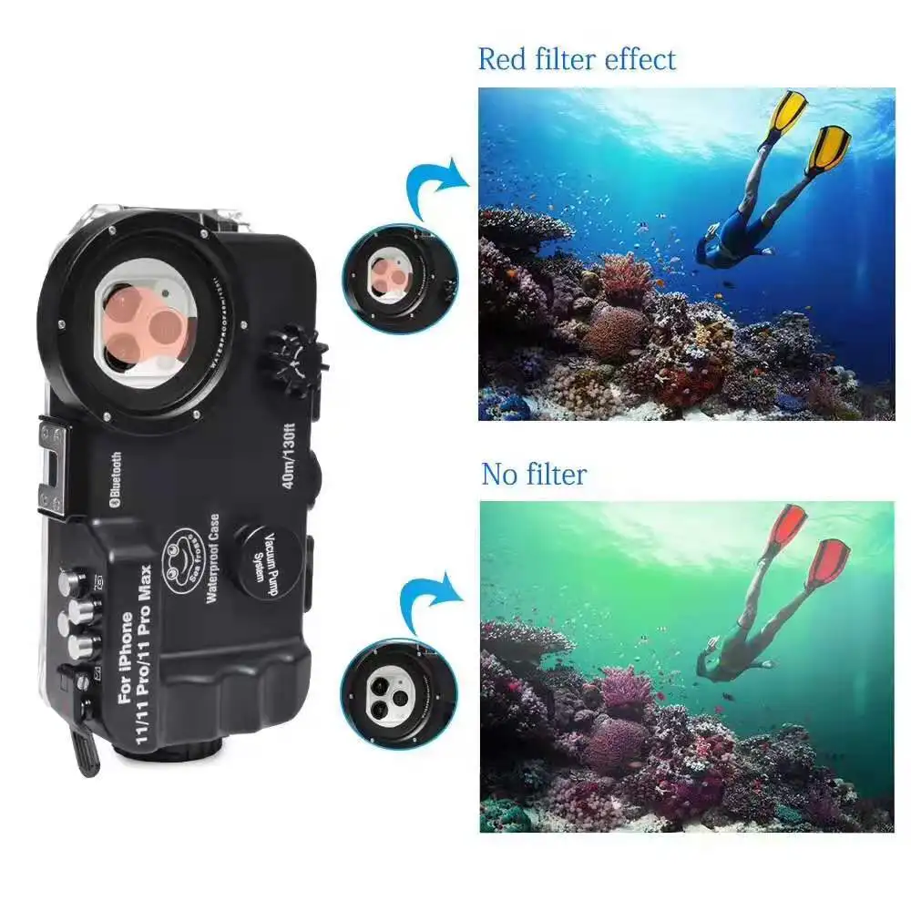Чехол Seafrogs для телефона с Bluetooth дайвинга на глубине 40 м/130 футов чехол iPhone 11/11 Pro/11 Pro
