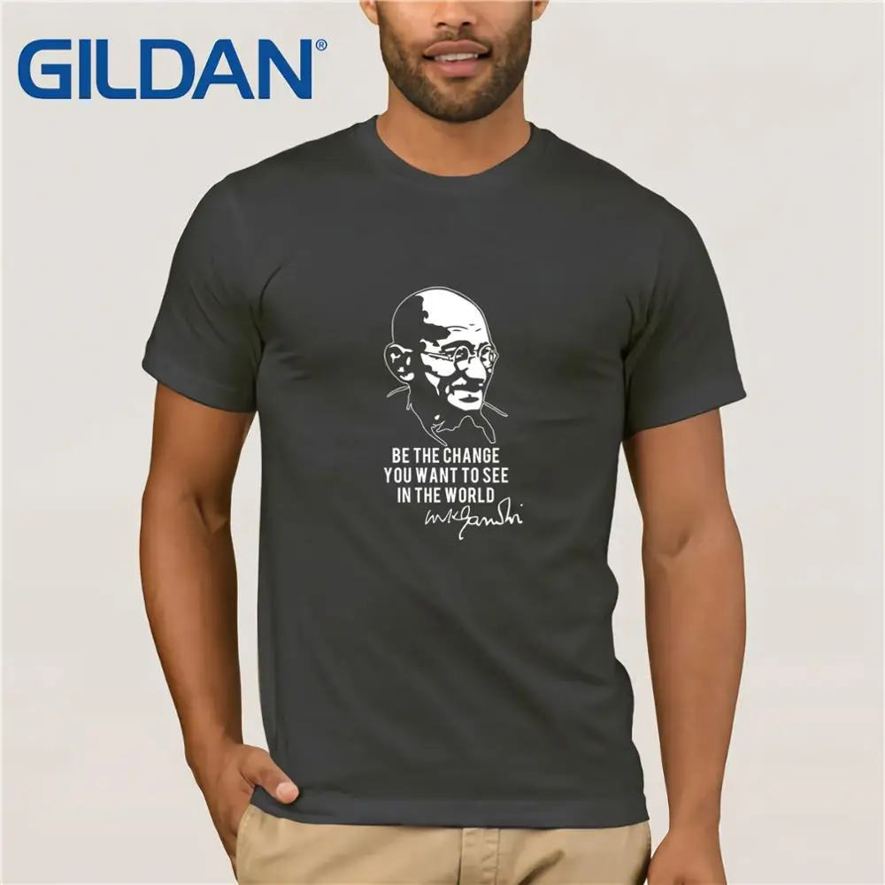 Футболка Mahatma Gandhi философия Индия мир Om политическая история винтажный вырез