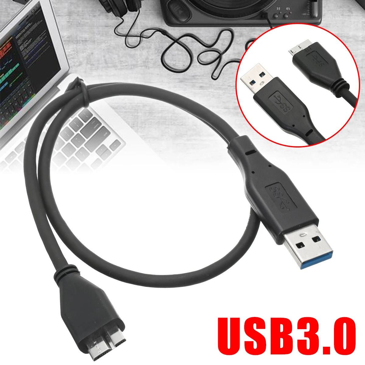 1 шт. USB кабель для передачи данных USB 3,0 тип A к Micro B кабель-удлинитель шнур подходит для внешнего жесткого диска