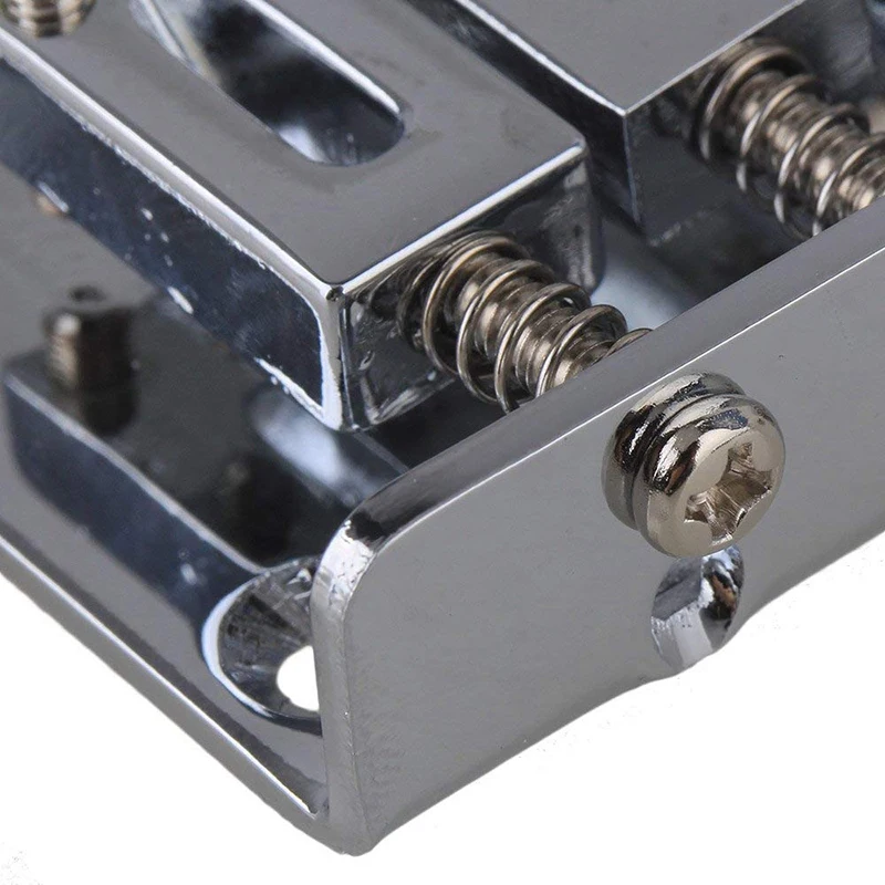 

Silver Zinc Alloy Bridge Tailpiece for 3 String Cigar Box Electric Guitar Set of 5