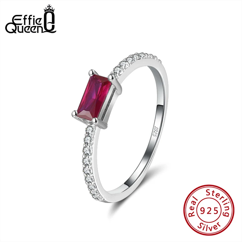 Женское кольцо из серебра 925 пробы с красным кристаллом|Кольца| |