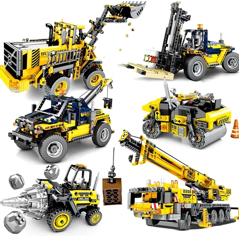 Техническая техника бульдозер кран экскаватор строительные блоки развивающие