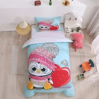 Penguin Bedding Set Single King Size Kawaii Animal Duvet Cover for Kids Bed Set Nordic Pink Comforter Covers Girls Bedroom