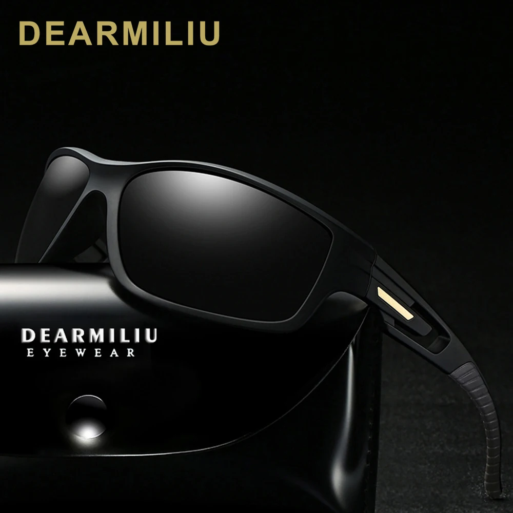Мужские солнцезащитные очки DEARMILIU TR90 квадратные поляризационные с зеркальным