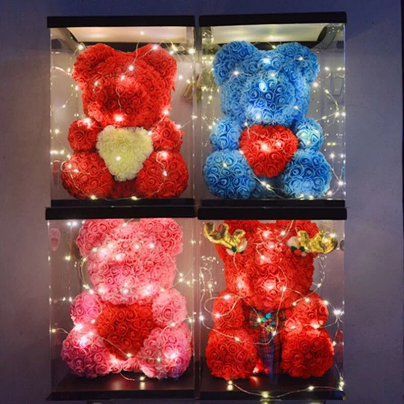 Flone подарок на день Святого Валентина мишка тедди Роза рождения искусственная
