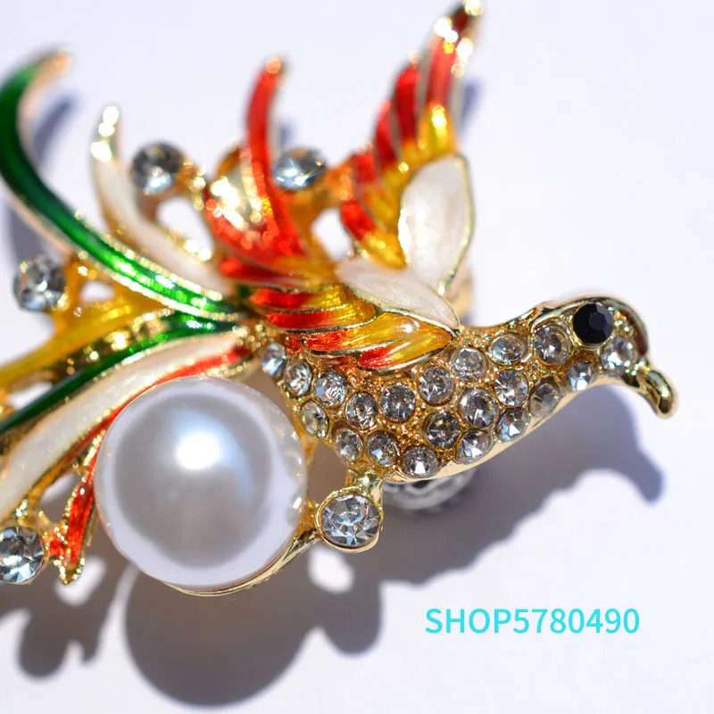 Элегантные эмалированные броши в виде птиц для женщин разноцветные Украшения