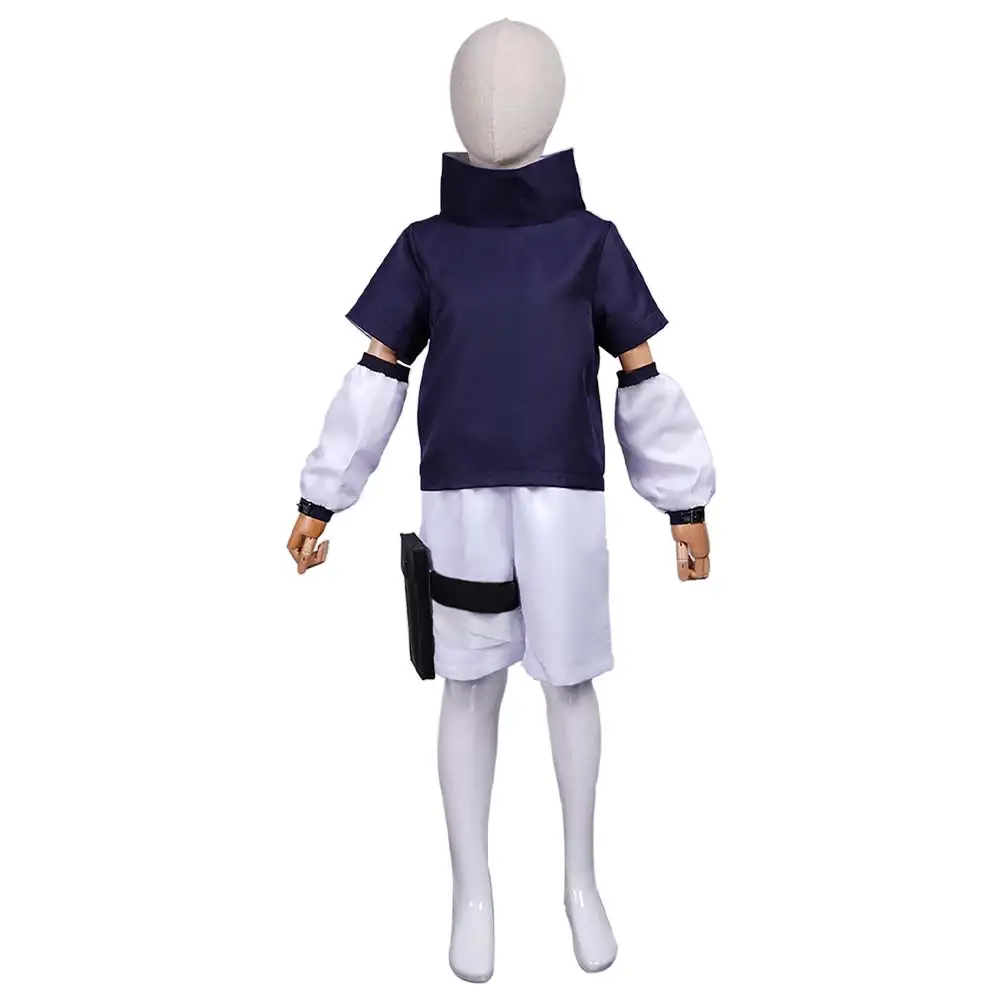 

Kids Anime Sasuke Cos Uchiha Cosplay Costume Kids Children Top Pants Outfits Halloween Carnival Suit