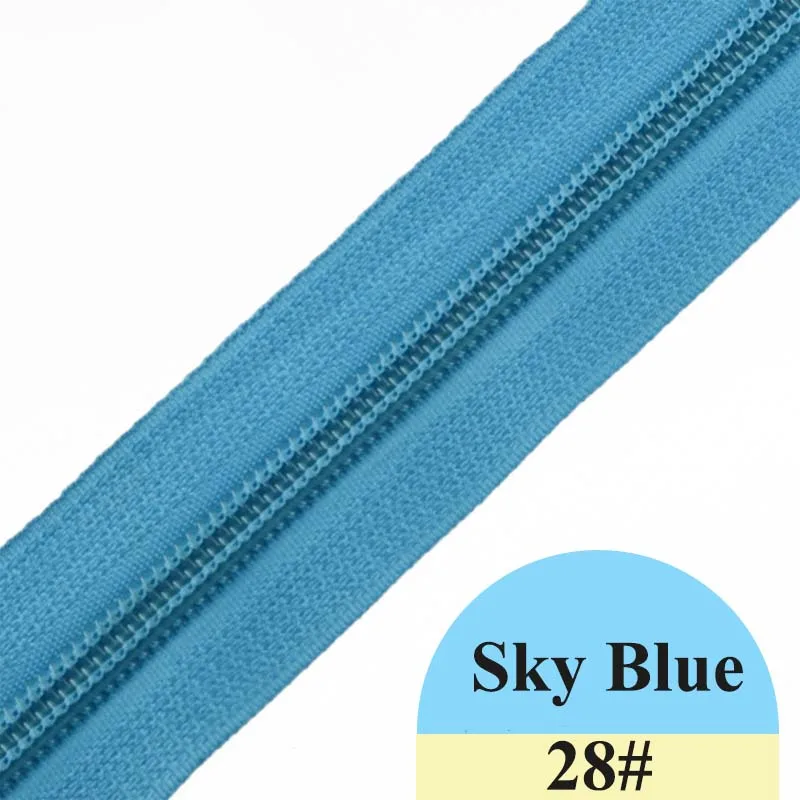 Sky blue Meetee 5# разъемная застежка-молния 5/10 метров застежка-молния нейлона+ тянуть ползунки для домашняя Текстильная одежда Чемодан сумки Стёганое одеяло чехол на молнии Швейные аксессуары AP672 - Цвет: Sky blue