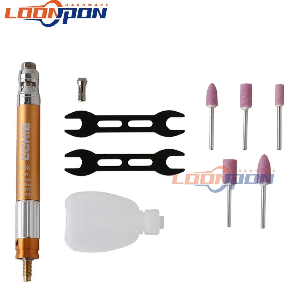 

Air Grinding Pen Pencil Type Collets Die Air Micro Grinder Pneumatic Tool Kit for Polishing Carving Grinding Tool 70000RPM